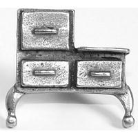 Emenee OR147-AMS Premier Collection Antique Stove 1-3/8 inch x 1-1/4 inch in Antique Matte Silver Kitchen Series